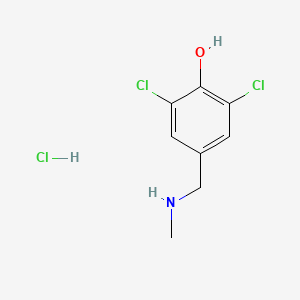 molecular formula C8H10Cl3NO B7945982 2,6-Dichloro-4-[(methylamino)methyl]phenol hydrochloride 