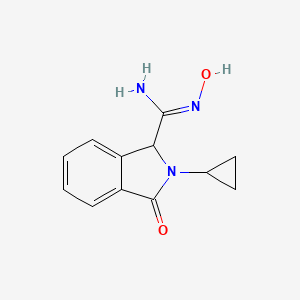 molecular formula C12H13N3O2 B7946054 2-cyclopropyl-N'-hydroxy-3-oxo-1H-isoindole-1-carboximidamide 