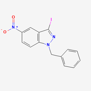 molecular formula C14H10IN3O2 B7946061 1-benzyl-3-iodo-5-nitro-1H-indazole 