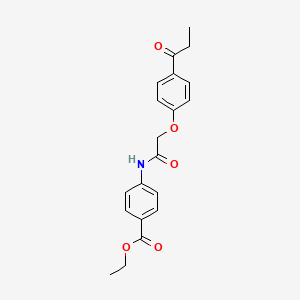 molecular formula C20H21NO5 B7946085 Ethyl 4-[2-(4-propanoylphenoxy)acetamido]benzoate 