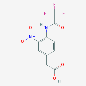 molecular formula C10H7F3N2O5 B7946093 2-[3-Nitro-4-[(2,2,2-trifluoroacetyl)amino]phenyl]acetic acid 
