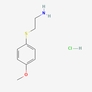 molecular formula C9H14ClNOS B7946115 2-(4-Methoxyphenylthio)ethanamine hydrochloride 