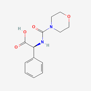 molecular formula C13H16N2O4 B7946174 (S)-2-(morpholine-4-carboxamido)-2-phenylacetic acid 