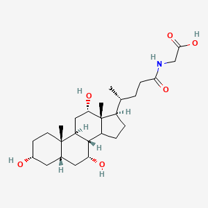 molecular formula C26H43NO6 B7946316 2-[[(4R)-4-[(3R,5S,7R,8R,9S,10S,12S,13R,17R)-3,7,12-trihydroxy-10,13-dimethyl-2,3,4,5,6,7,8,9,11,12,14,15,16,17-tetradecahydro-1H-cyclopenta[a]phenanthren-17-yl]pentanoyl]amino]acetic acid 