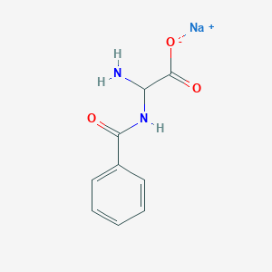 molecular formula C9H9N2NaO3 B7946338 Sodium 2-amino-2-benzamidoacetate 
