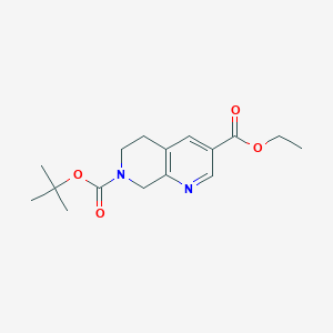 molecular formula C16H22N2O4 B7946455 7-tert-Butyl 3-ethyl 5,6-dihydro-1,7-naphthyridine-3,7(8H)-dicarboxylate CAS No. 1265203-38-0