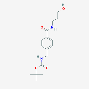 molecular formula C16H24N2O4 B7946548 tert-Butyl 4-((3-hydroxypropyl)carbamoyl)benzylcarbamate 