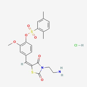 [4-[(E)-[3-(2-aminoethyl)-2,4-dioxo-1,3-thiazolidin-5-ylidene]methyl]-2-methoxyphenyl] 2,5-dimethylbenzenesulfonate;hydrochloride