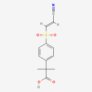 molecular formula C13H13NO4S B7946738 (E)-2-(4-((2-Cyanovinyl)sulfonyl)phenyl)-2-methylpropanoic acid CAS No. 1356089-38-7