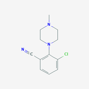 molecular formula C12H14ClN3 B7946778 3-Chloro-2-(4-methylpiperazin-1-yl)benzonitrile 