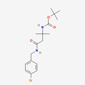 molecular formula C17H25BrN2O3 B7946781 tert-Butyl (4-((4-bromobenzyl)amino)-2-methyl-4-oxobutan-2-yl)carbamate 