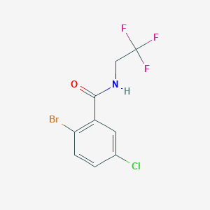 molecular formula C9H6BrClF3NO B7946833 2-Bromo-5-chloro-N-(2,2,2-trifluoroethyl)benzamide 