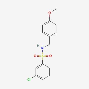 molecular formula C14H14ClNO3S B7946876 3-chloro-N-[(4-methoxyphenyl)methyl]benzene-1-sulfonamide 