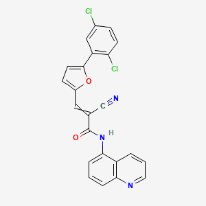 molecular formula C23H13Cl2N3O2 B7946900 2-cyano-3-[5-(2,5-dichlorophenyl)-2-furanyl]-N-(5-quinolinyl)-2-propenamide 