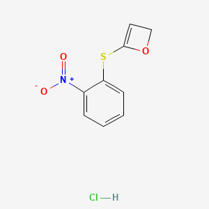 molecular formula C9H8ClNO3S B7946911 4-((2-Nitrophenyl)thio)-2H-oxete hydrochloride 