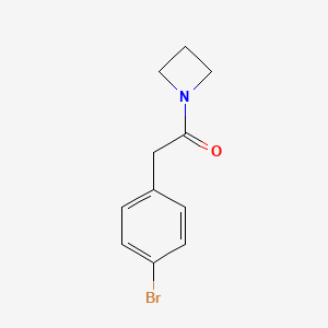 molecular formula C11H12BrNO B7946937 1-(Azetidin-1-yl)-2-(4-bromophenyl)ethanone 