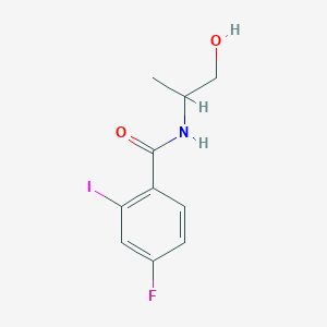 molecular formula C10H11FINO2 B7946951 4-Fluoro-N-(1-hydroxypropan-2-yl)-2-iodobenzamide 