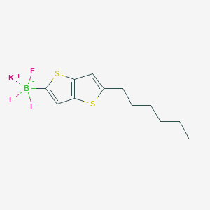 molecular formula C12H15BF3KS2 B7947067 Potassium 2-(5-hexylthieno[3,2-b]thiophen-2-yl)trifluoroborate 