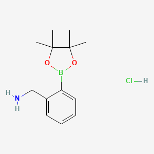 molecular formula C13H21BClNO2 B7947068 [2-(Tetramethyl-1,3,2-dioxaborolan-2-yl)phenyl]methanamine hydrochloride 