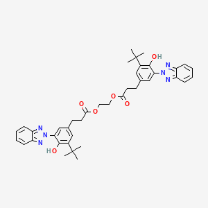 molecular formula C40H44N6O6 B7947081 2-[3-[3-(Benzotriazol-2-yl)-5-tert-butyl-4-hydroxyphenyl]propanoyloxy]ethyl 3-[3-(benzotriazol-2-yl)-5-tert-butyl-4-hydroxyphenyl]propanoate 