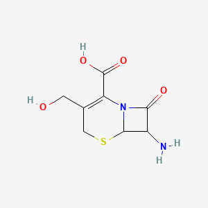 molecular formula C8H10N2O4S B7947133 7-Amino-3-(hydroxymethyl)-8-oxo-5-thia-1-azabicyclo[4.2.0]oct-2-ene-2-carboxylic acid 