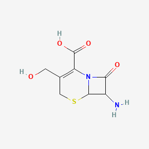 molecular formula C8H10N2O4S B7947133 7-氨基-3-(羟甲基)-8-氧代-5-硫杂-1-氮杂双环[4.2.0]辛-2-烯-2-羧酸 