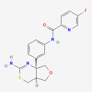 molecular formula C18H17FN4O2S B7947159 N-[3-[(4aS,7aS)-2-amino-4,4a,5,7-tetrahydrofuro[3,4-d][1,3]thiazin-7a-yl]phenyl]-5-fluoropyridine-2-carboxamide 