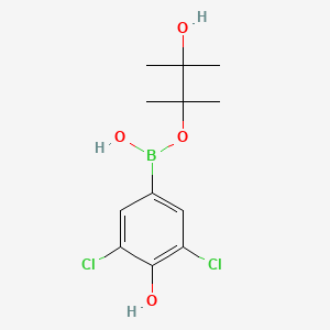 molecular formula C12H17BCl2O4 B7947165 (3,5-Dichloro-4-hydroxyphenyl)-(3-hydroxy-2,3-dimethylbutan-2-yl)oxyborinic acid 