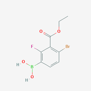 molecular formula C9H9BBrFO4 B7947171 (4-Bromo-3-(ethoxycarbonyl)-2-fluorophenyl)boronic acid 