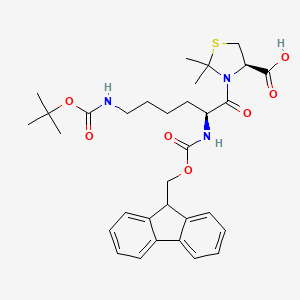 molecular formula C32H41N3O7S B7947250 (R)-3-(N2-(((9H-Fluoren-9-yl)methoxy)carbonyl)-N6-(tert-butoxycarbonyl)-L-lysyl)-2,2-dimethylthiazolidine-4-carboxylic acid 