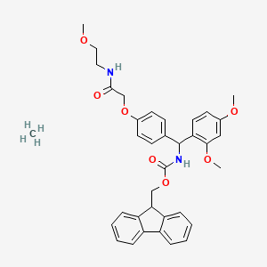molecular formula C36H40N2O7 B7947263 9H-fluoren-9-ylmethyl N-[(2,4-dimethoxyphenyl)-[4-[2-(2-methoxyethylamino)-2-oxoethoxy]phenyl]methyl]carbamate;methane 