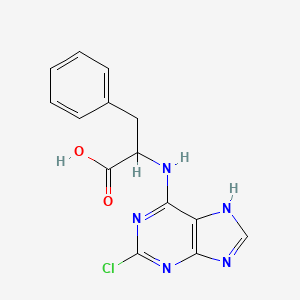 molecular formula C14H12ClN5O2 B7947280 N-(2-chloro-9H-purin-6-yl)phenylalanine 