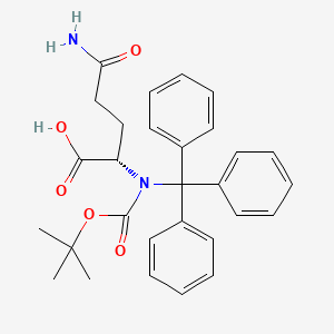 molecular formula C29H32N2O5 B7947371 L-Glutamine, N2-[(1,1-dimethylethoxy)carbonyl]-N-(triphenylmethyl)- 