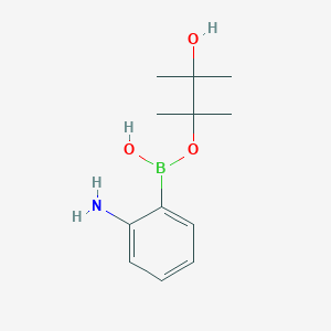 molecular formula C12H20BNO3 B7947392 (2-Aminophenyl)-(3-hydroxy-2,3-dimethylbutan-2-yl)oxyborinic acid 