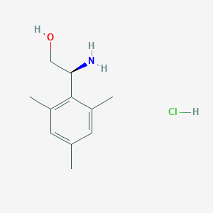molecular formula C11H18ClNO B7947419 (S)-2-Amino-2-mesitylethan-1-ol hydrochloride 