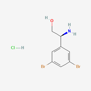 molecular formula C8H10Br2ClNO B7947422 (S)-2-Amino-2-(3,5-dibromophenyl)ethan-1-ol hydrochloride 