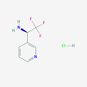 molecular formula C7H8ClF3N2 B7947443 (R)-2,2,2-Trifluoro-1-(pyridin-3-YL)ethanamine hcl 