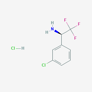 molecular formula C8H8Cl2F3N B7947449 (R)-2,2,2-Trifluoro-1-(3-chloro-phenyl)-ethylamine hydrochloride 