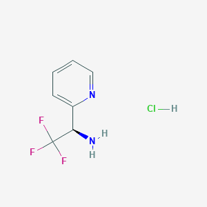 molecular formula C7H8ClF3N2 B7947459 (R)-2,2,2-Trifluoro-1-pyridin-2-yl-ethylamine hydrochloride 