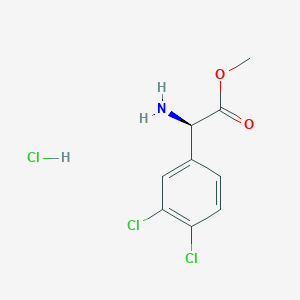 molecular formula C9H10Cl3NO2 B7947468 Methyl (R)-2-amino-2-(3,4-dichlorophenyl)acetate hydrochloride 
