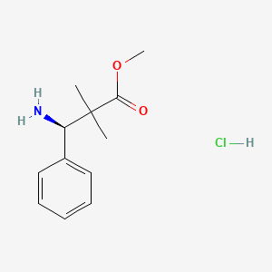 molecular formula C12H18ClNO2 B7947473 (R)-Methyl 3-amino-2,2-dimethyl-3-phenylpropionate HCl 