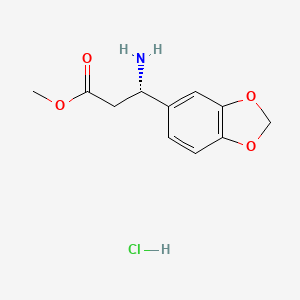 molecular formula C11H14ClNO4 B7947477 Methyl (S)-3-amino-3-(benzo[d][1,3]dioxol-5-yl)propanoate hydrochloride 