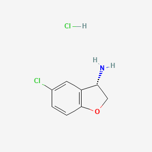 molecular formula C8H9Cl2NO B7947496 (S)-5-Chloro-2,3-dihydrobenzofuran-3-amine hydrochloride 