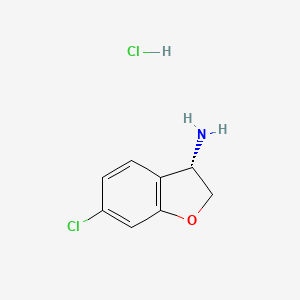 molecular formula C8H9Cl2NO B7947510 (S)-6-Chloro-2,3-dihydrobenzofuran-3-amine hydrochloride 