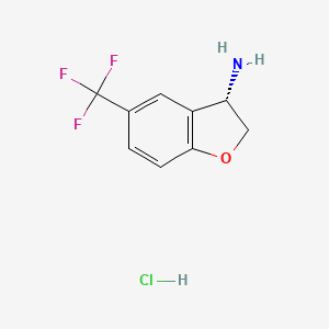 molecular formula C9H9ClF3NO B7947516 (S)-5-(Trifluoromethyl)-2,3-dihydrobenzofuran-3-amine hydrochloride 