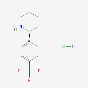 molecular formula C12H15ClF3N B7947544 (R)-2-(4-(trifluoromethyl)phenyl)piperidine hydrochloride 