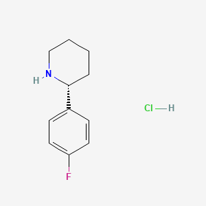 molecular formula C11H15ClFN B7947550 (R)-2-(4-Fluorophenyl)piperidine hydrochloride 