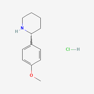 molecular formula C12H18ClNO B7947558 (R)-2-(4-Methoxyphenyl)piperidine hydrochloride 