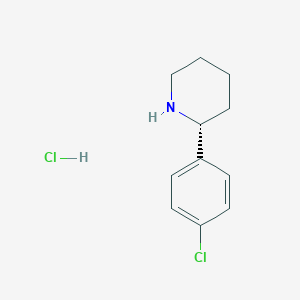 molecular formula C11H15Cl2N B7947566 (R)-2-(4-Chlorophenyl)piperidine hydrochloride 