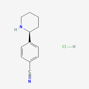molecular formula C12H15ClN2 B7947579 (S)-4-(Piperidin-2-yl)benzonitrile hydrochloride 